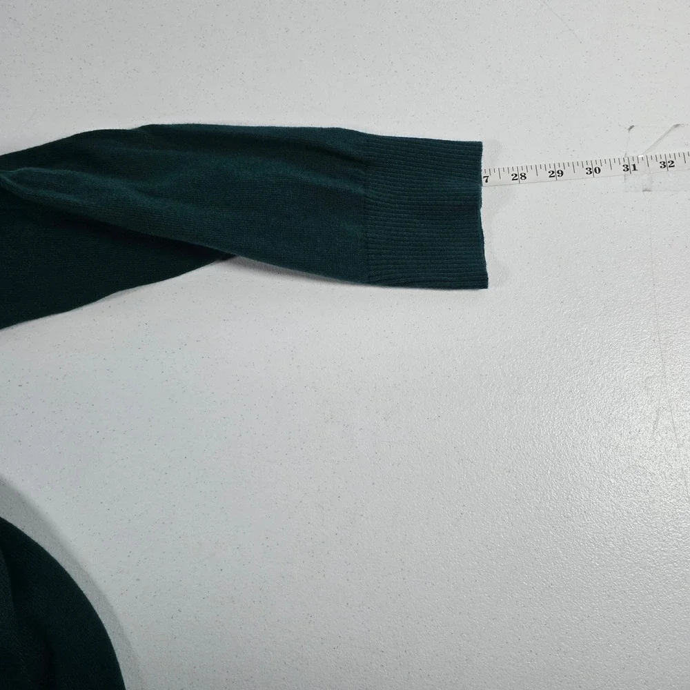 Eddie Bauer Mens 2XL Teal Green Cotton Cashmere V-Neck Sweater‎ 11123
